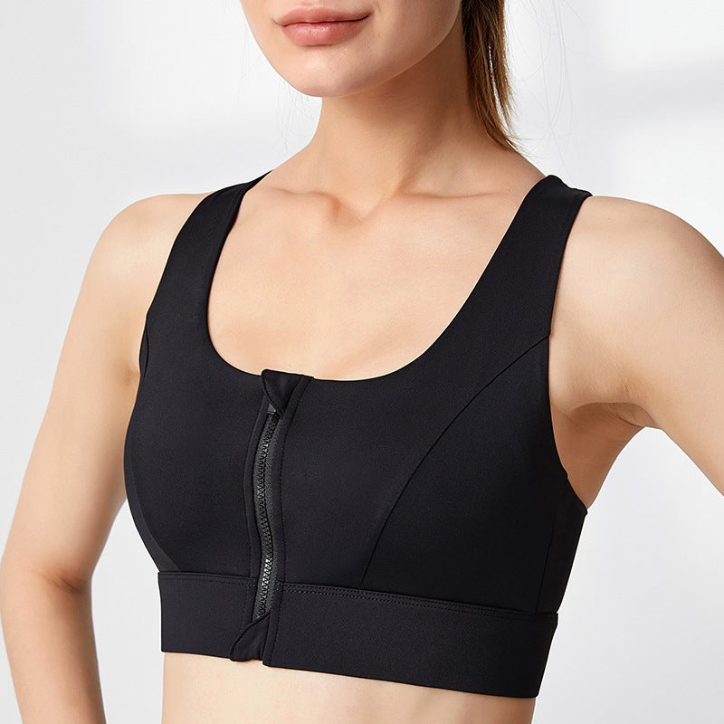 Front Zipper Plus Size Sports Underwear Women'S Outer Wear Running High Strength Shockproof One-Piece Chubby Girl Yoga Fitness Bra - Image 1